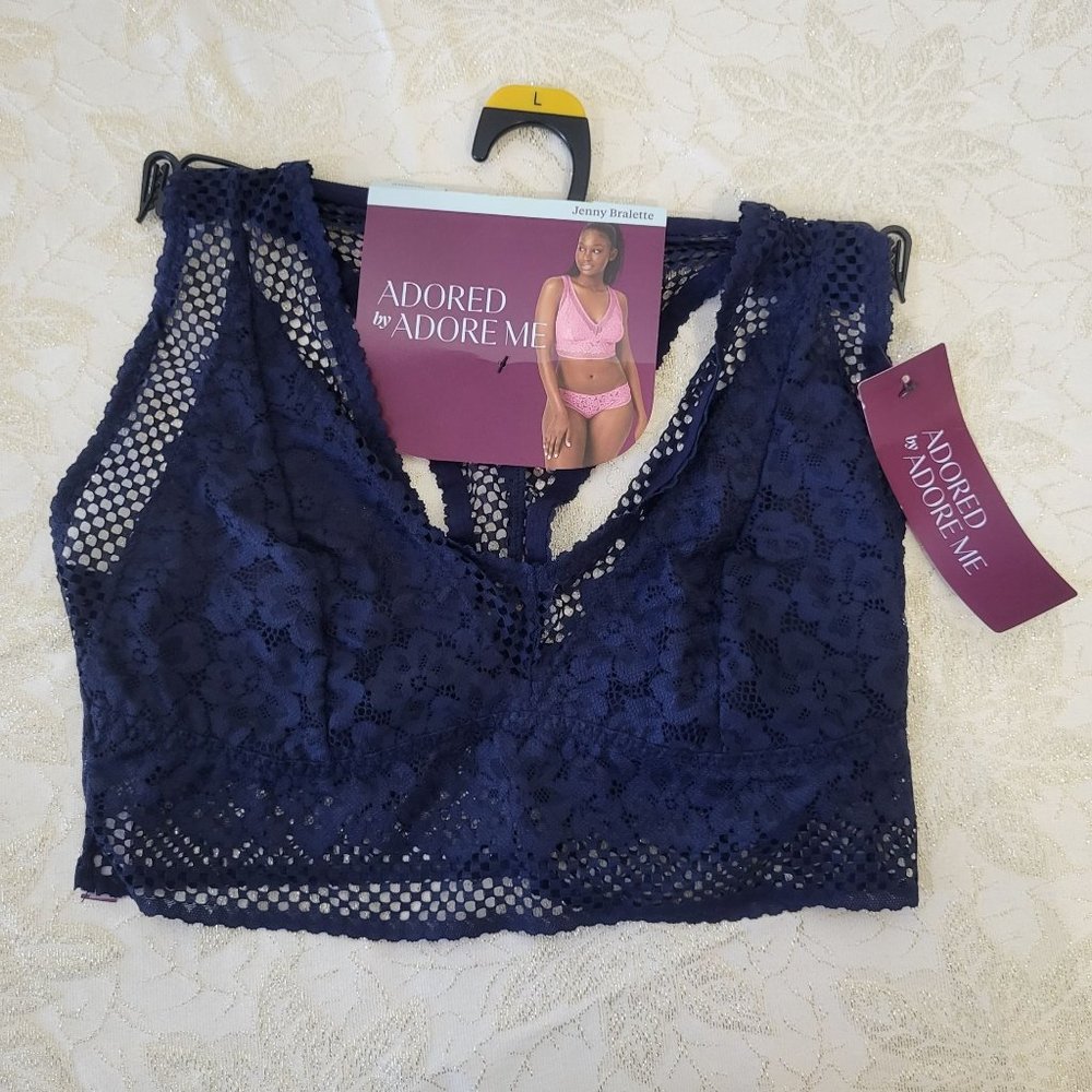Adored by Adore Me, Women's Jenny Bralette, Blue, Large *NWT*
